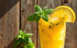 Suco de Abacaxi com Limão e Manjericão